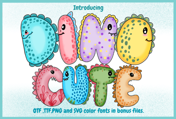 Dino Cute: The Ultimate Color Font for Playful Designs