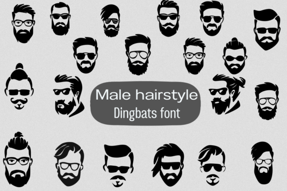 Male Hairstyle: A Sketched Dingbats Font for Creative Projects