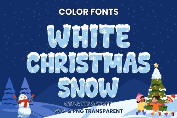 White Christmas Snow: A Playful Color Font for Holiday Design